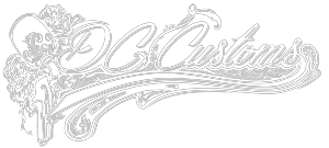 DC Customs white logo - transparent background